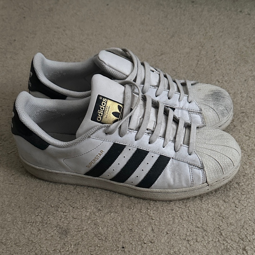 Adidas Superstar White with Black Stripes 9